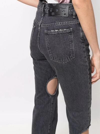 Off-white Meteor Grey Cut-out Straight-leg Jeans In Grey