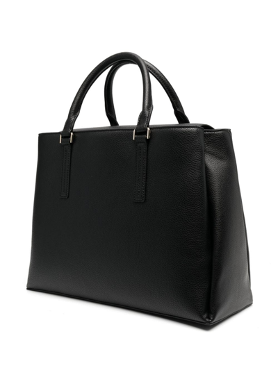 Shop Calvin Klein Logo-plaque Tote Bag In Black