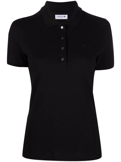 Lacoste Women's Slim-fit Short-sleeve Stretch Pique Polo Shirt In Black |  ModeSens