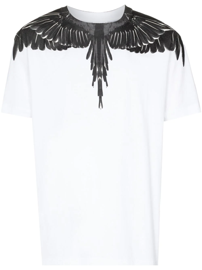 Shop Marcelo Burlon County Of Milan Wings-print Cotton T-shirt In White