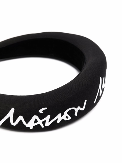 Shop Mm6 Maison Margiela Logo-print Hairband In Black