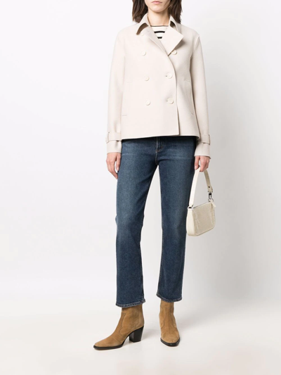 Harris Wharf London Double-breasted Button Jacket In Neutrals