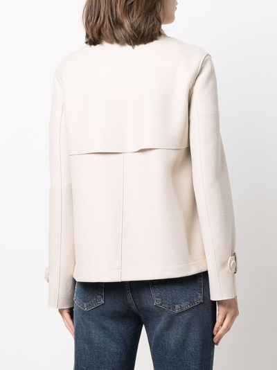 Harris Wharf London Double-breasted Button Jacket In Neutrals