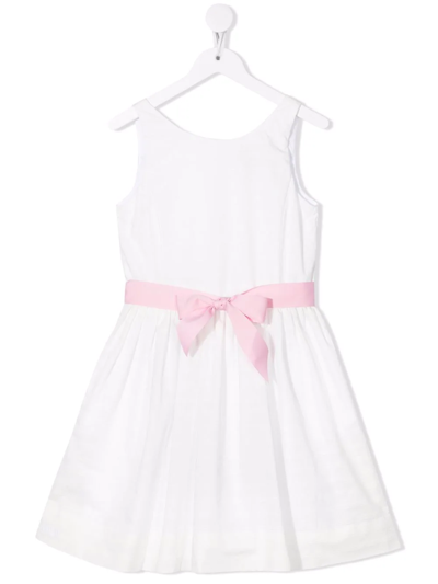 Shop Ralph Lauren Belted A-line Dress In White