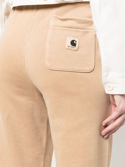 Shop Carhartt Logo-patch Track Pants In Neutrals