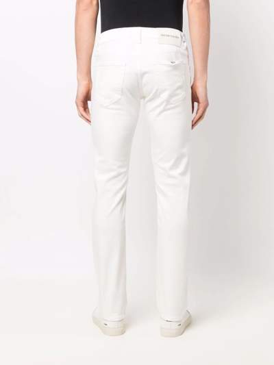 Shop Jacob Cohen Straight-leg Bandana Jeans In White