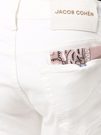 Shop Jacob Cohen Straight-leg Bandana Jeans In White