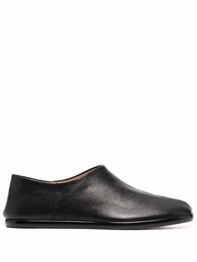 Maison Margiela Tabi Leather Slip-on Loafers In Black
