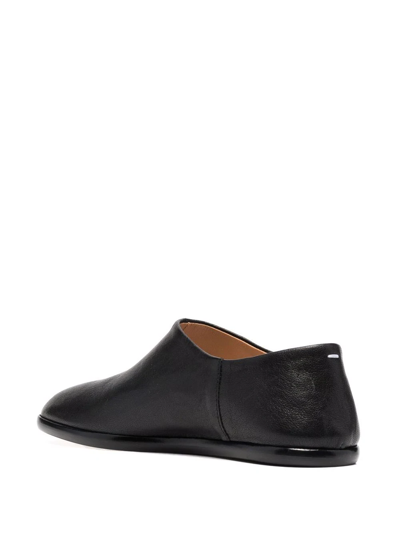 Maison Margiela Tabi Leather Slip-on Loafers In Black