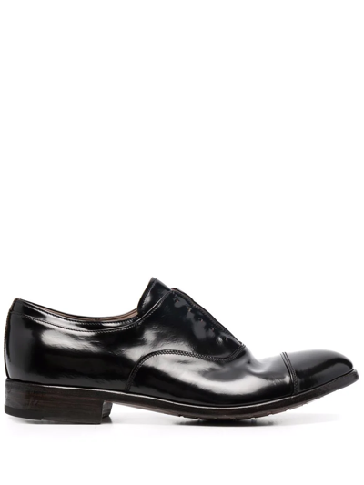 Shop Premiata Laceless-design Derby Shoes In Black