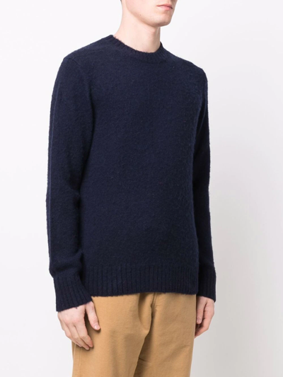 Aspesi Crew-neck Wool Jumper In Blue