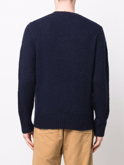 Aspesi Crew-neck Wool Jumper In Blue