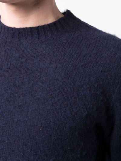 Aspesi Crew-neck Wool Jumper In Blue