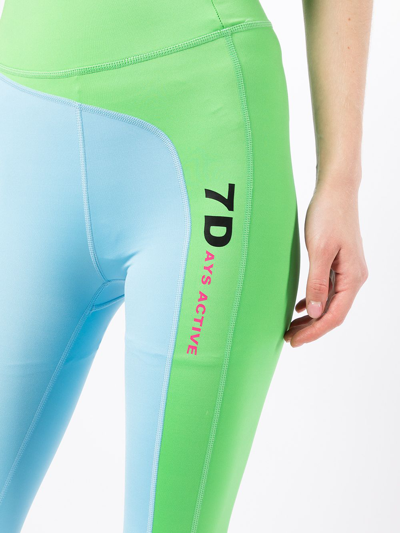 7 Days Active Emmet Panelled Stretch-jersey Leggings In Blue