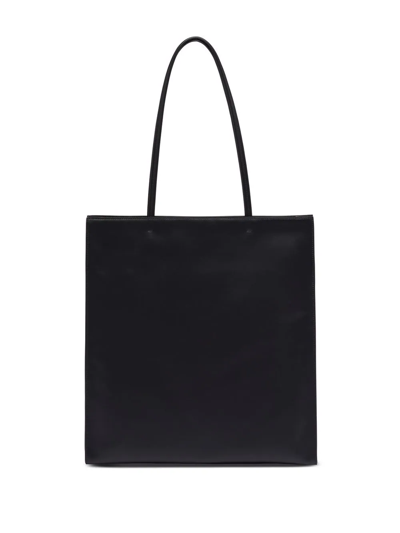Shop Prada Small Saffiano Leather Tote Bag In Black