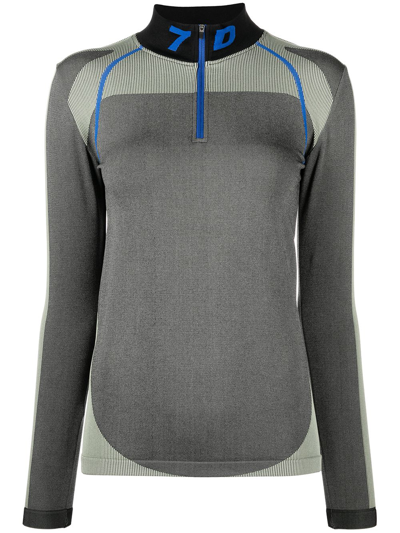 7 Days Active Half-zip Funnel Neck Top In Grey