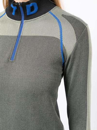 7 Days Active Half-zip Funnel Neck Top In Grey