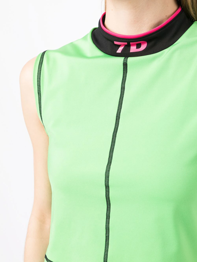 7 Days Active Picabo Stretch Nylon Running Top In Green