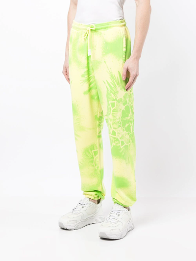 Shop Marcelo Burlon County Of Milan Kaleidoscope Wings-print Track Pants In Yellow