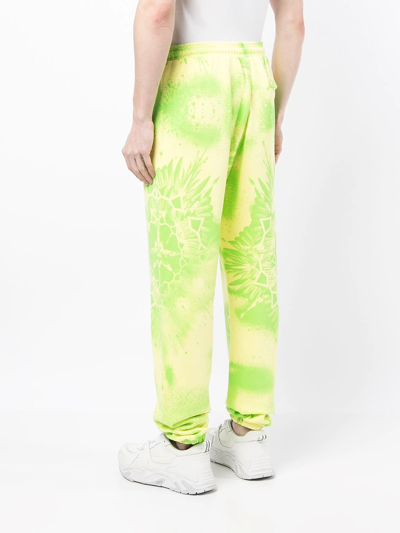 Shop Marcelo Burlon County Of Milan Kaleidoscope Wings-print Track Pants In Yellow