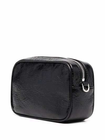 Shop Golden Goose Logo-print Leather Crossbody Bag In Black