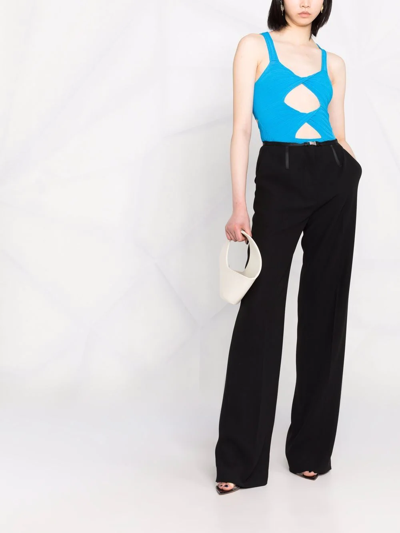 Stella Mccartney Cut-out Knit Bodysuit In Blue