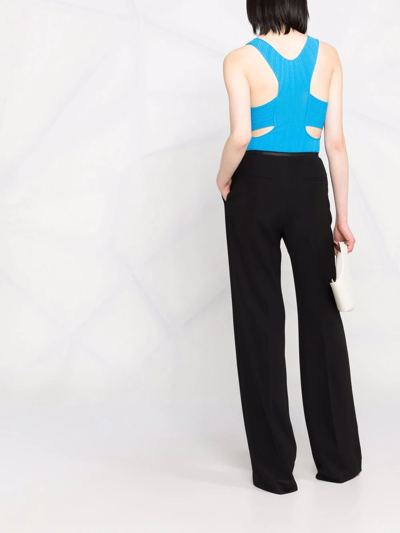 Stella Mccartney Cut-out Knit Bodysuit In Blue