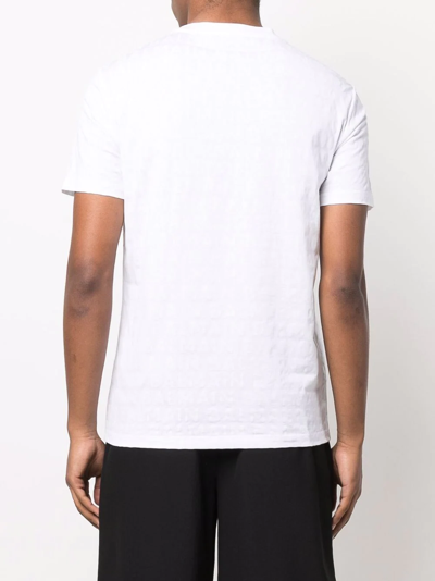 Shop Balmain Logo Pattern T-shirt In White