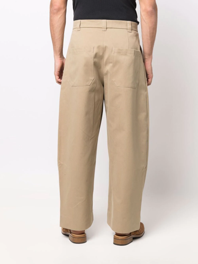 Shop Studio Nicholson Wide-leg High-waisted Trousers In Neutrals
