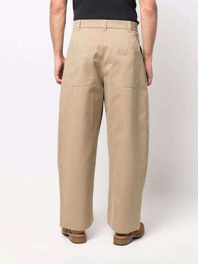 Studio Nicholson Wide-leg High-waisted Trousers In Neutrals