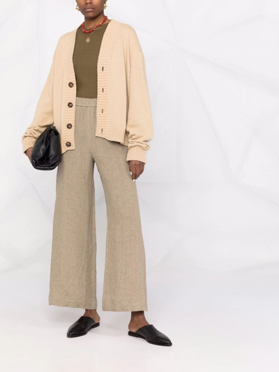 Fabiana Filippi Wide-leg Linen Trousers In Neutrals