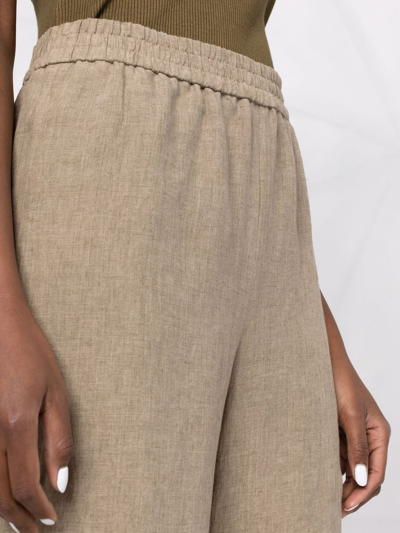 Fabiana Filippi Wide-leg Linen Trousers In Neutrals