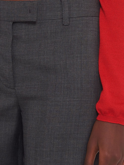 Miu Miu Check-wool Trousers In Grey