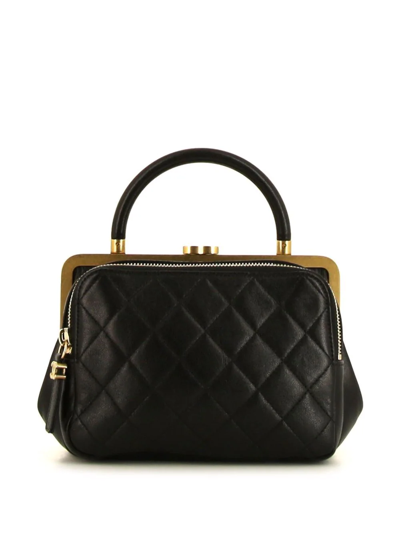 Pre-owned Chanel Cc Turn-lock Two-sided Handbag In Black
