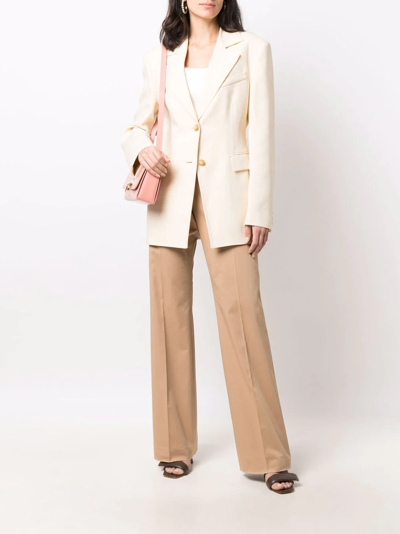 Ferragamo High-waisted Straight-leg Trousers In Neutrals