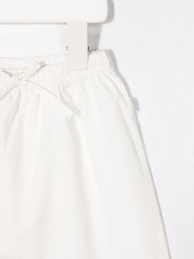 Teddy & Minou Drawstring Cotton Trousers In White