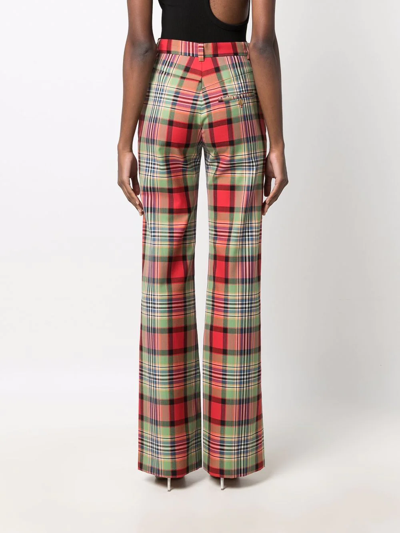 Shop Vivienne Westwood High-waisted Tartan-print Trousers In Multicolor