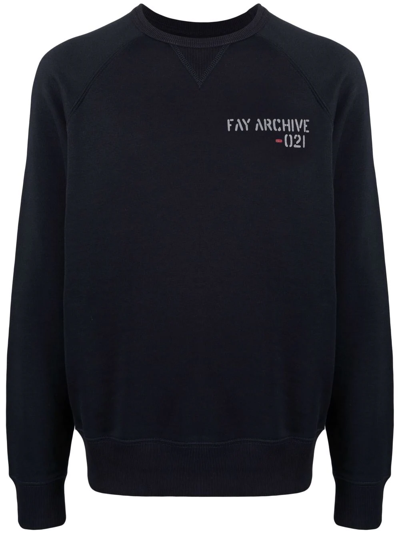 Shop Fay Logo-print Sweatshirt In Blue