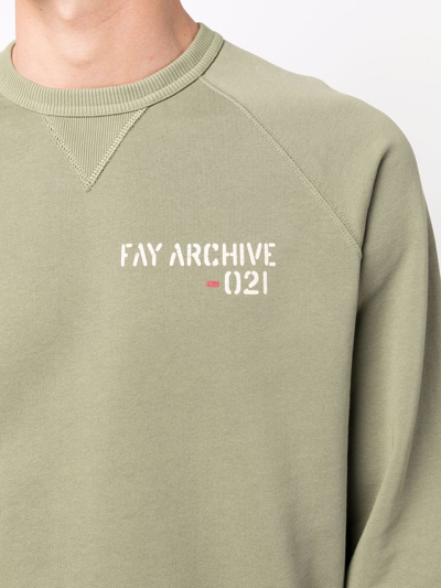 Shop Fay Logo-print Sweatshirt In Green