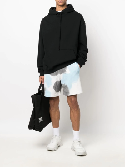 Msgm Tie Dye Pattern Bermuda In Blue