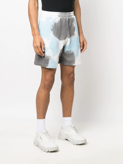 Msgm Tie Dye Pattern Bermuda In Blue