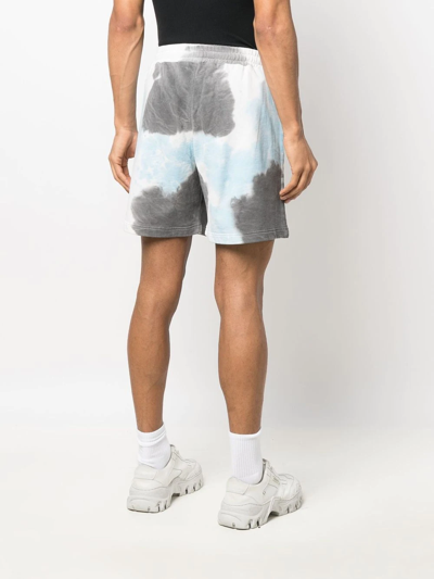 Msgm Tie Dye Pattern Bermuda In Blue