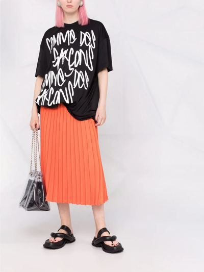 Comme Des Garçons Maxi Logo Print T-shirt In Black