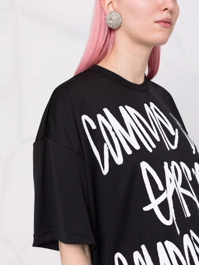 Comme Des Garçons Maxi Logo Print T-shirt In Black