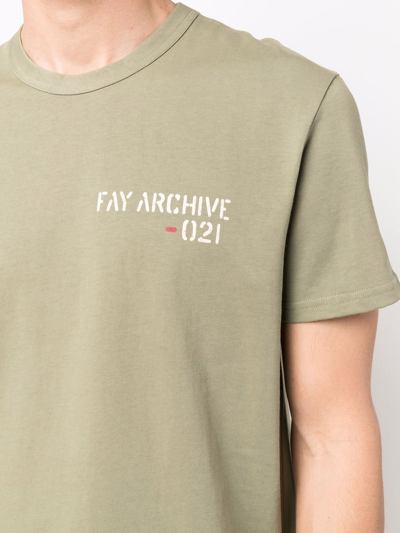 Shop Fay Logo-print T-shirt In Green