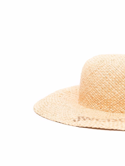 Shop Junya Watanabe Logo-print Raffia Sun Hat In Neutrals