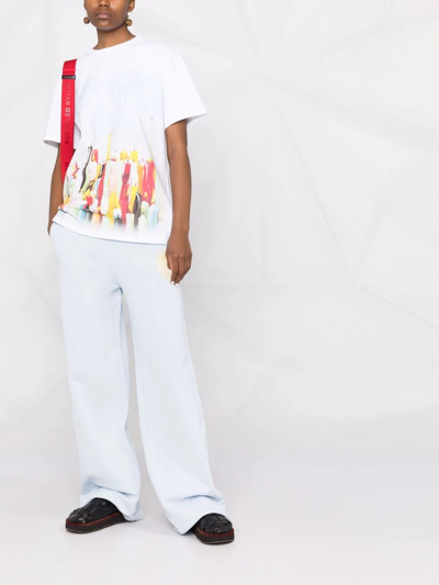 Ganni Isoli Drawstring Track Pants In Blue