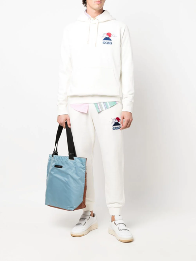 Shop Casablanca Logo-embroidered Track Pants In White