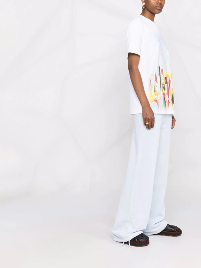 Ganni Isoli Drawstring Track Pants In Blue