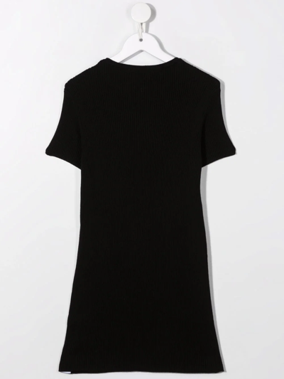 Shop Balmain Logo Tape T-shirt Dress In Black